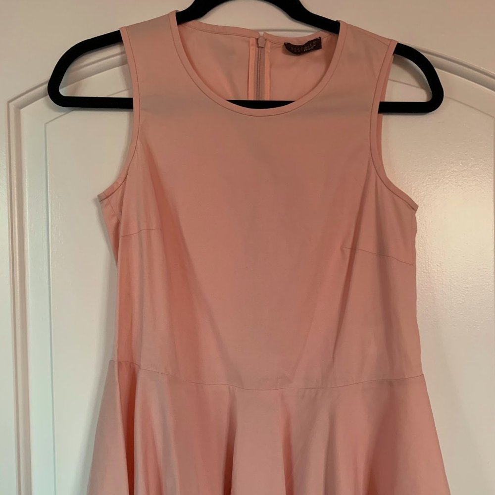 NWOT Peserico Tricot Pink Cotton Peplum Top Sz38